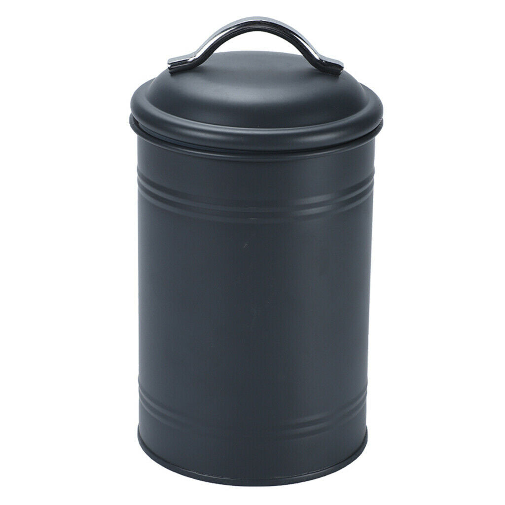 300ml Kitchen Metal Food Spice Seasoning Storage Airtight Canister Jar Black