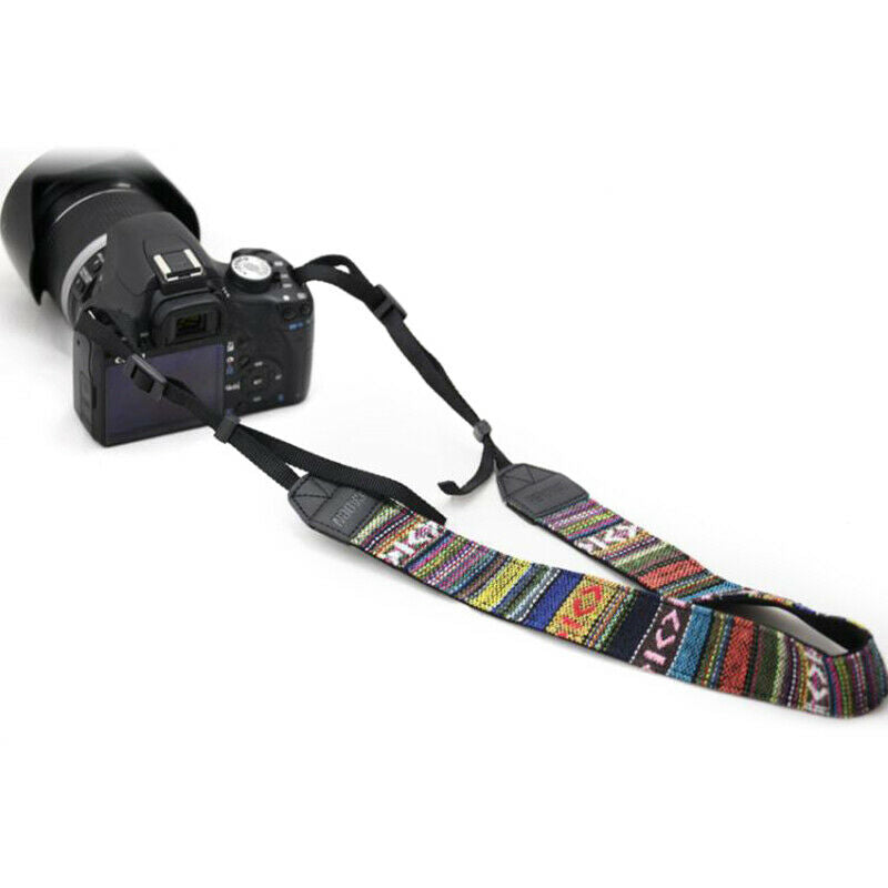 Retro Style Colorful Pattern Camera Shoulder Neck Sling Hand Strap for Cam x Ad