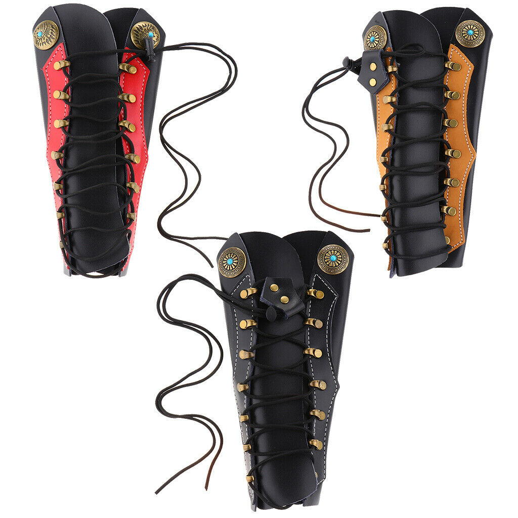 Archery Arm Guard Forearm Safety Protector for Traditional Bow Hunting Red