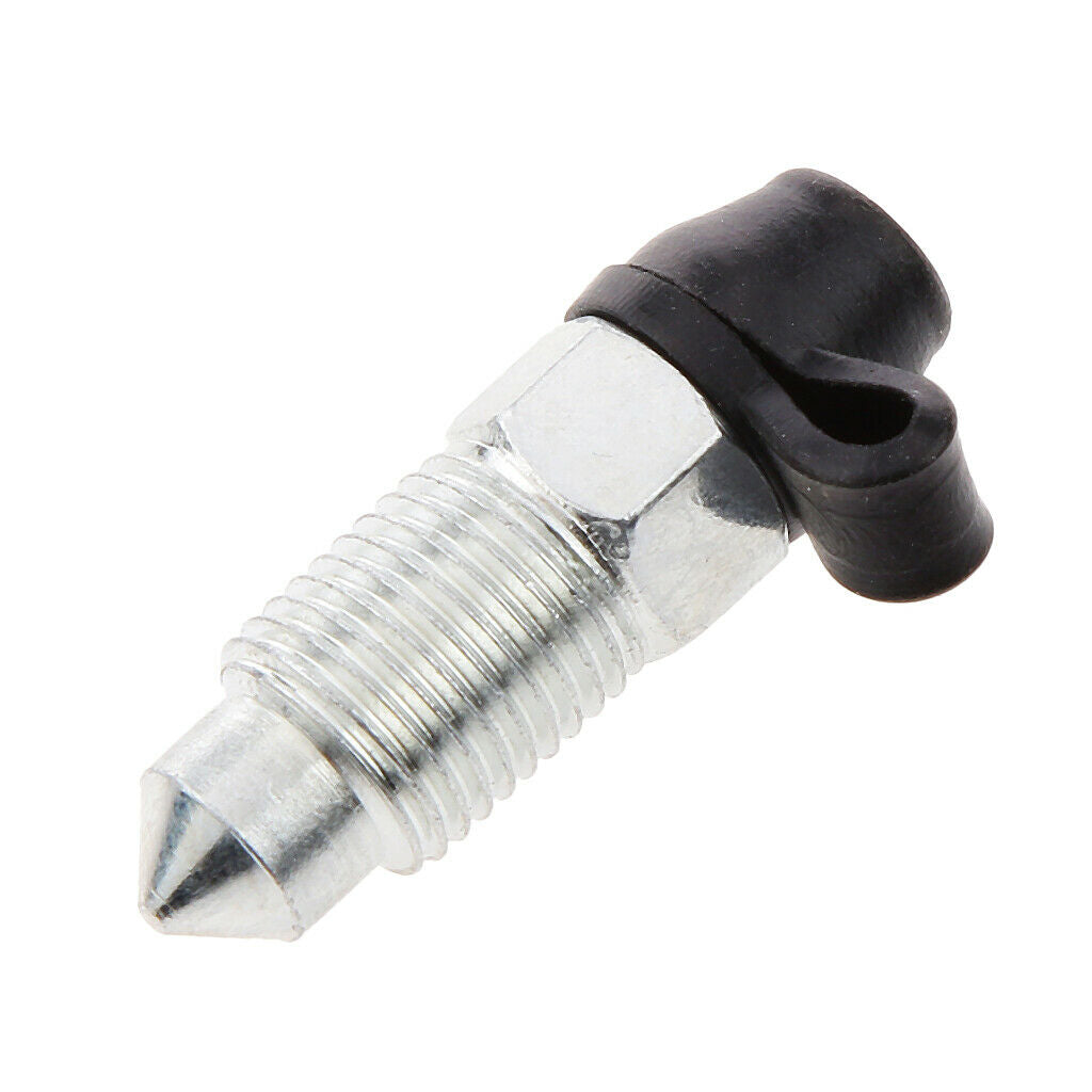 3x Steel Motorbike Motorcycle Refit Braking Calliper Nipple Screw Rubber Cap