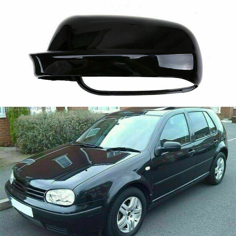 Left Driver Side Rear ViewÂ Mirror Cover Gloss Black For VW Golf MK4 2000-2007