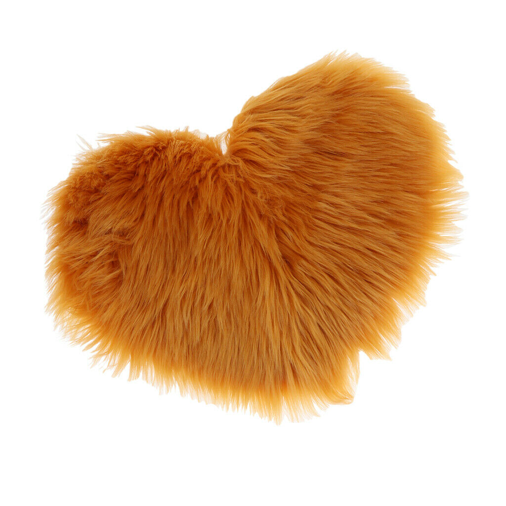 Heart Shaped Area Rug, Cozy Shaggy Plush Floor Mat for Bedroom Camel-30x40cm