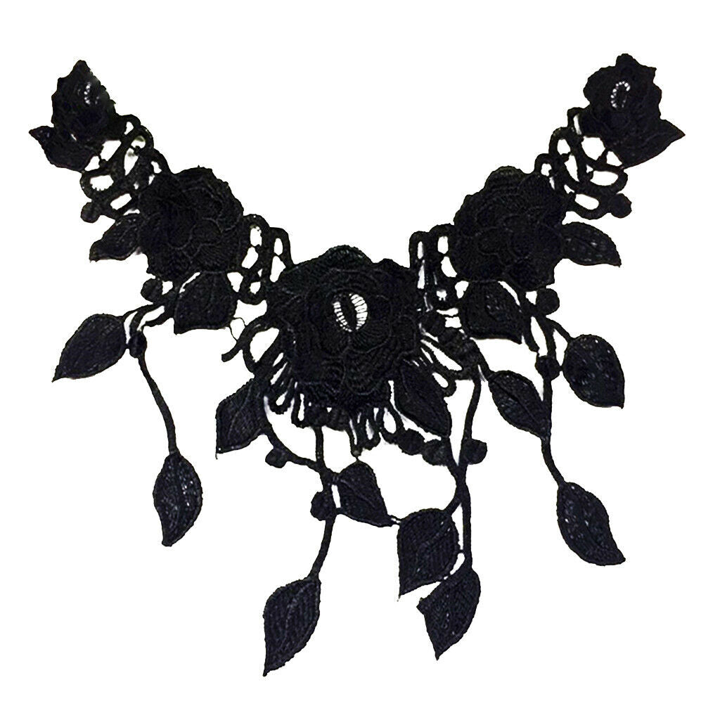 Tassle Embroidered Lace Patches for Wedding Dress Applique Collar Decor