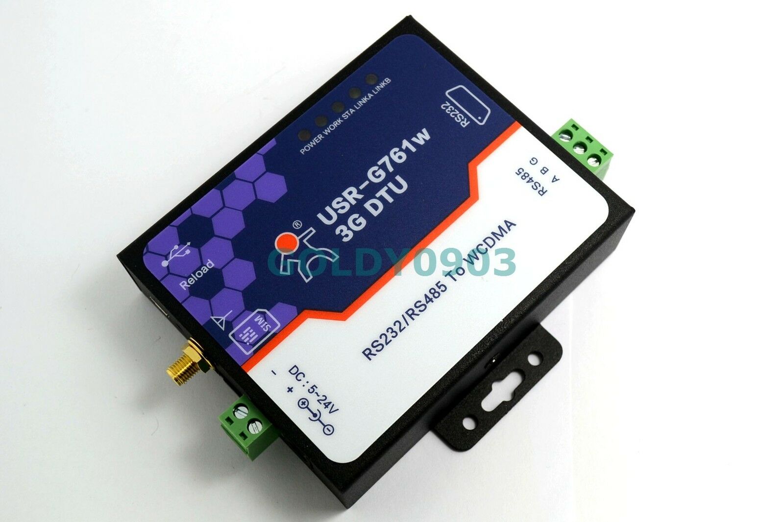 3G WCDMA Modem, Serial RS232 / RS485 to WCDMA USR-G761W with Adapter