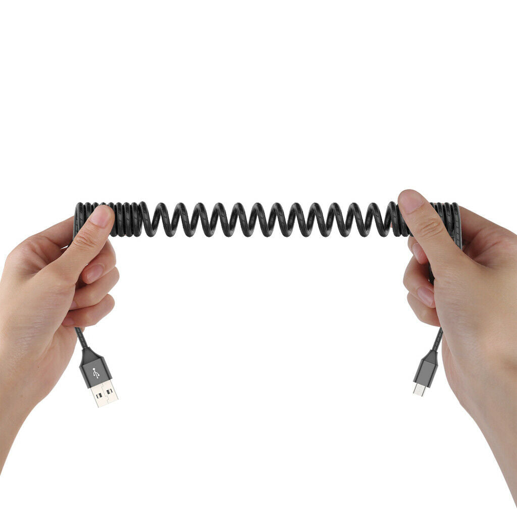 Set of 1 Anti Winding Micro USB Spring Charger Data Sync Cable Cord