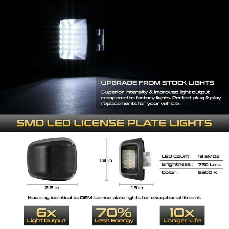 LED License Plate Light for  Navara D40 Frontier 2004-2018 G7B4B4