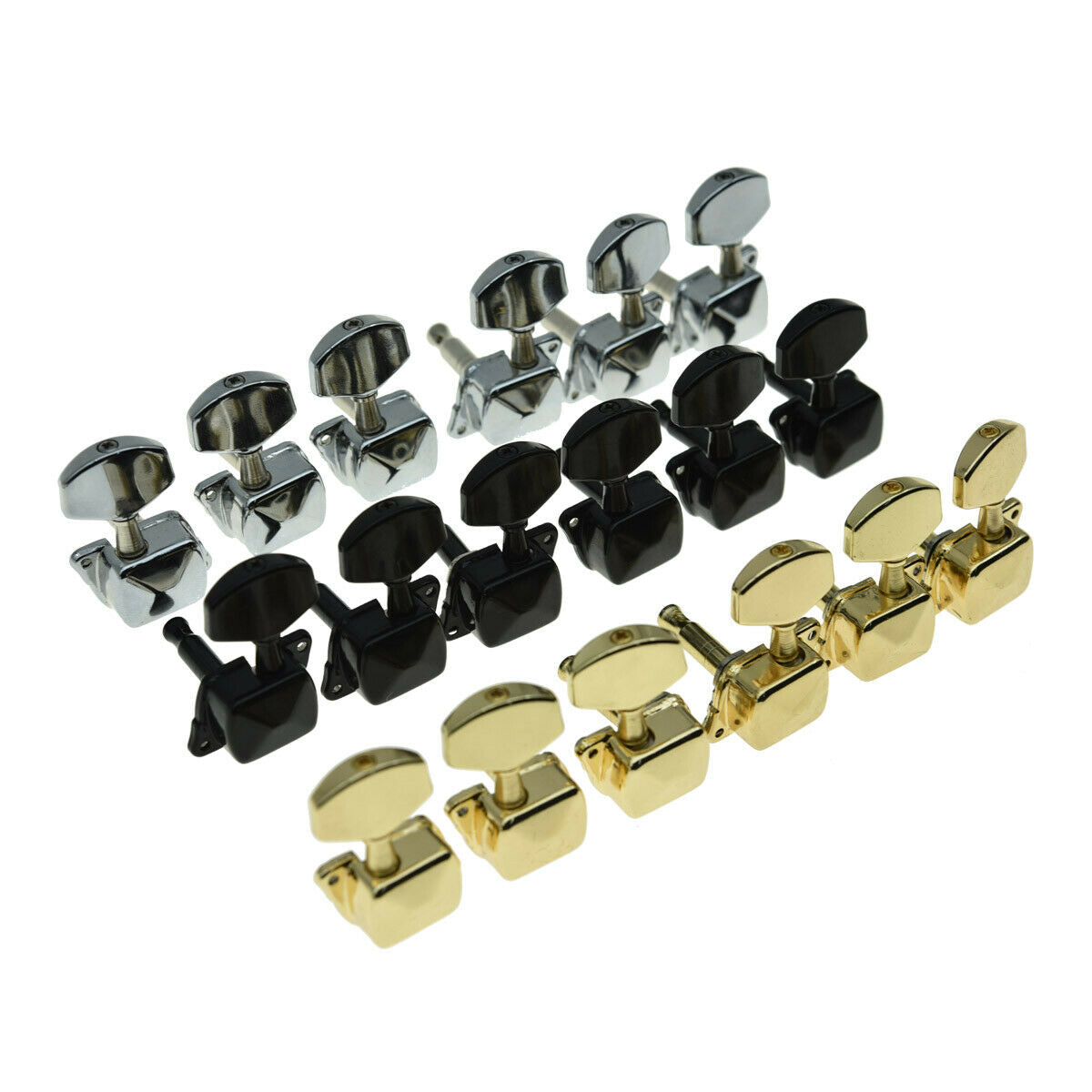 3x3 Semi-Closed Acoustic or Electirc Guitar Tuning Keys Pegs Machine Heads Black