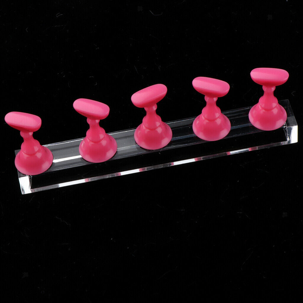 Top False Tips Display Stand Training Practice Holder Nail Art Accessories Pink
