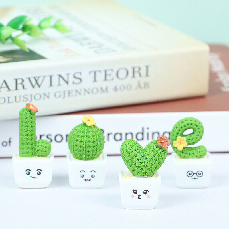 4PcsCactus Shaped Adornments Decorative Bonsai Prop Cactus Plant Potted DecoFCA