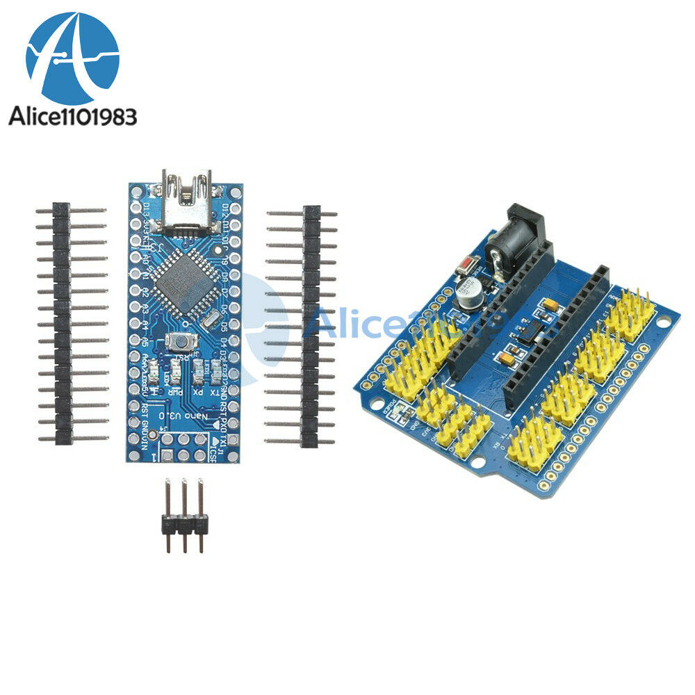 Arduino Mini USB Nano V3.0 ATmega328 5V 16M+Nano I / O Expansion sensor Shield