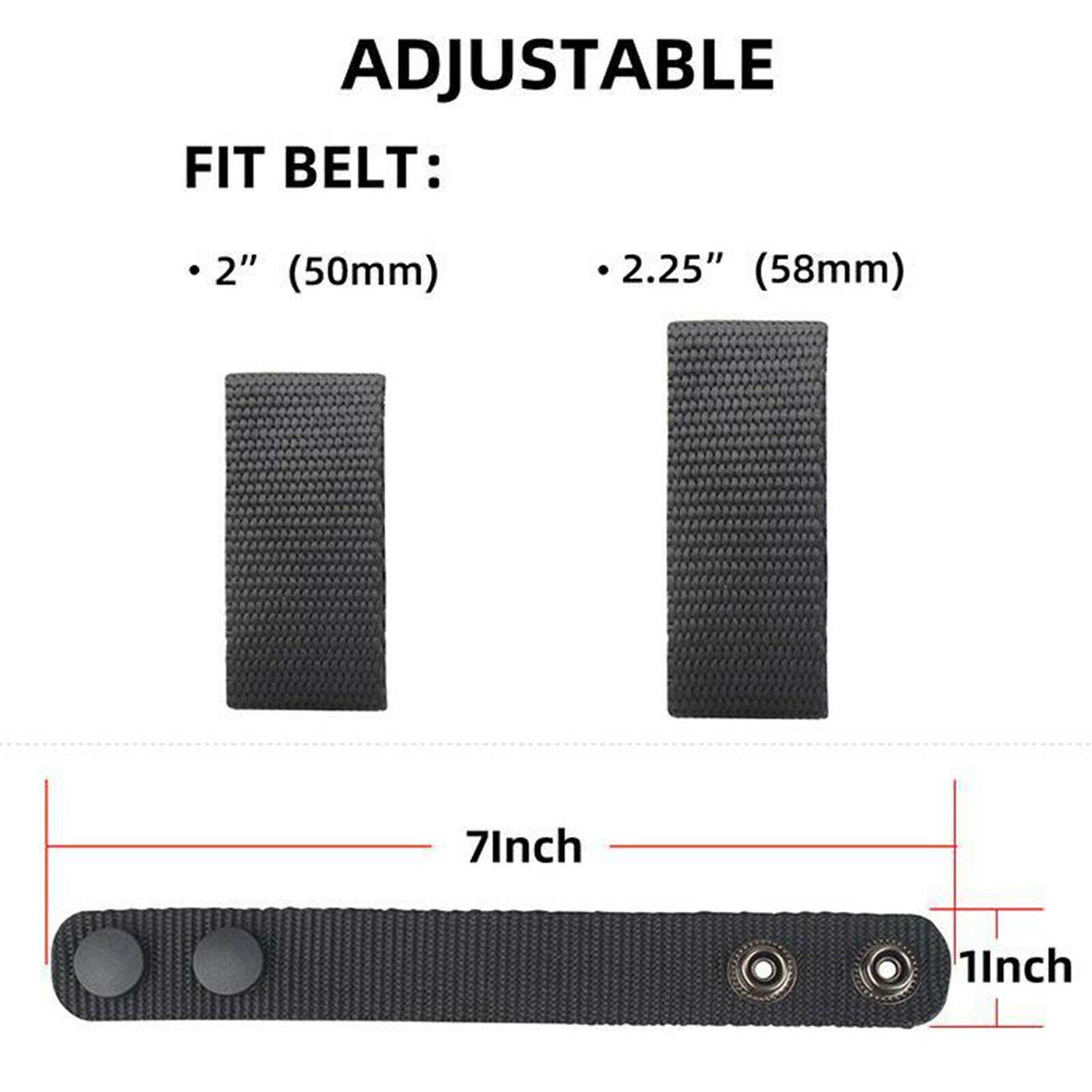 4x Nylon Duty Belt Keeper Heavy Duty 5/5.8cm Webbing Strap Keepers Holder