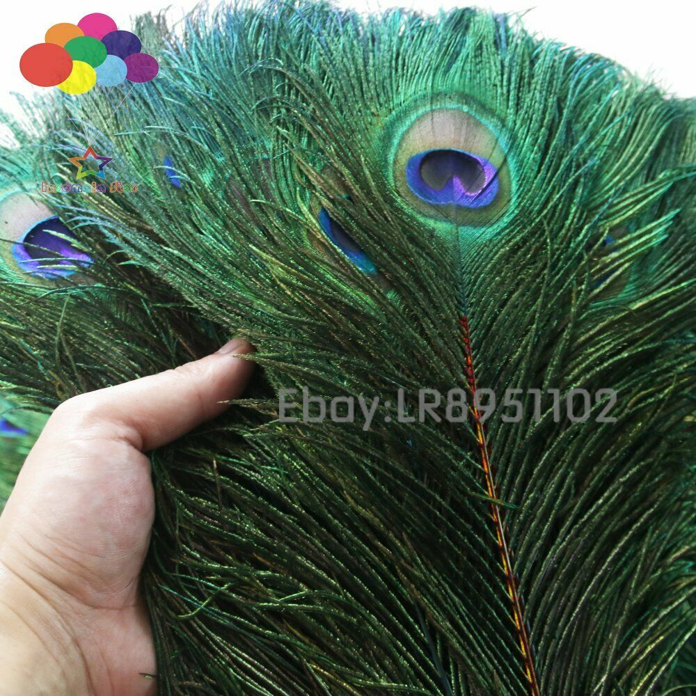 100 Pcs 70-80cm orange Peacock Feathers DIY Handmade Tool Home Party Decorations