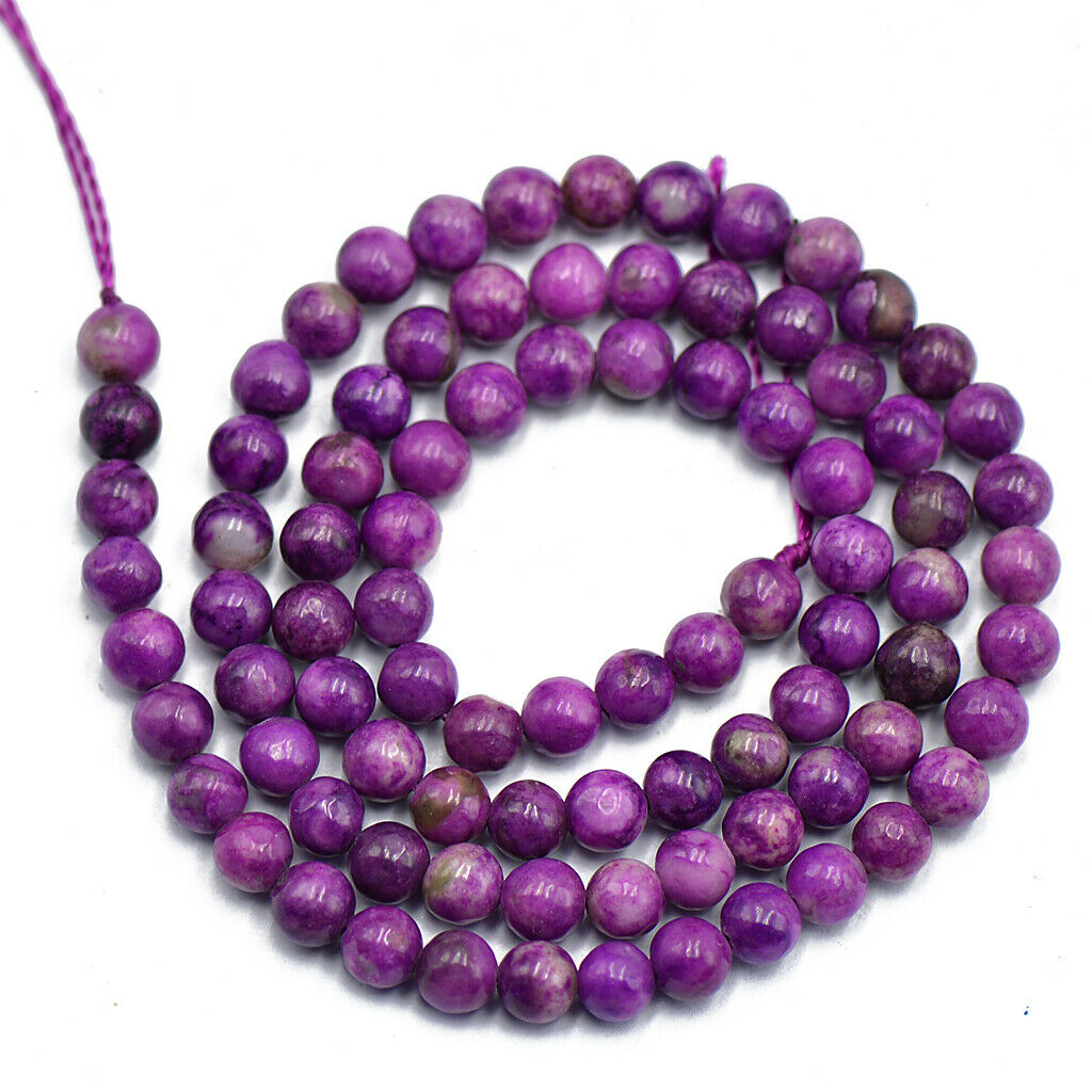 15 "- 4mm  Charoite Round Loose Gemstones Art Craft DIY Supplies