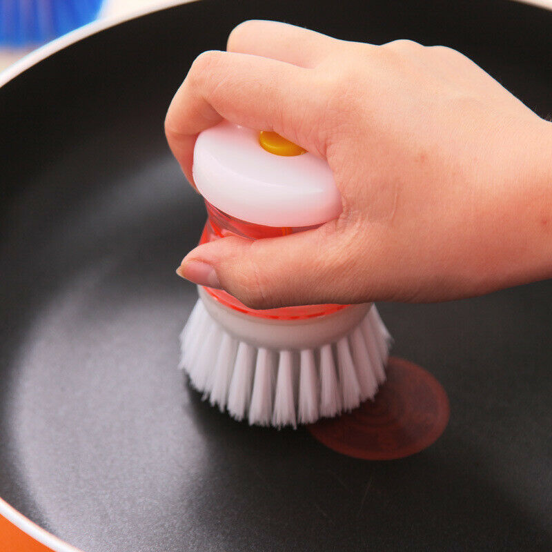 Kitchen Washing Utensils Pot Dish Brush With Washing Up Liquid Soap DispensDD