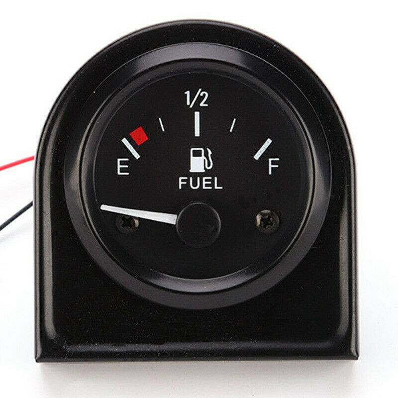 Car Racing 52MM 12V Fuel Gauge Gasoline Meter Instrument Set Black w/ White LED