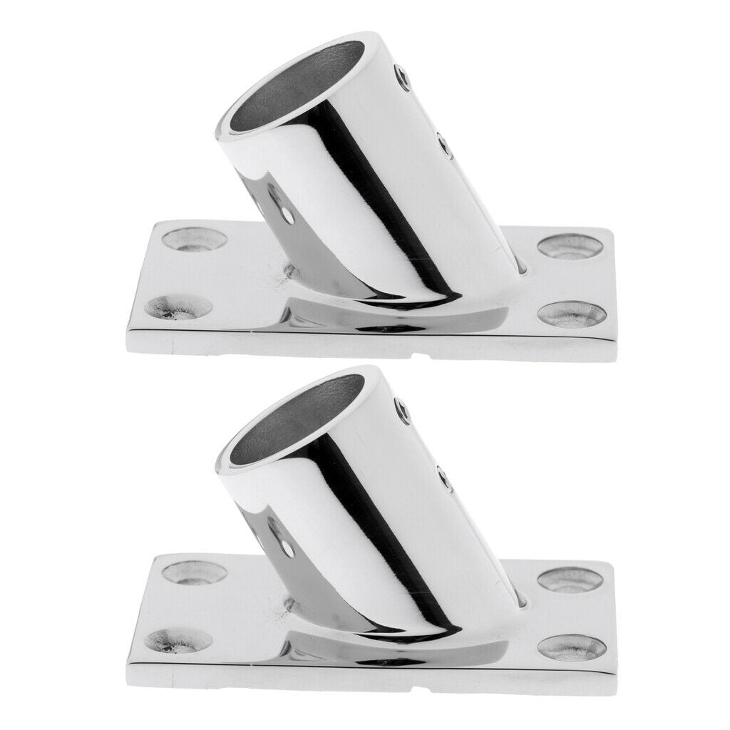 2pcs 60 Degree Boat Deck Hand Rail Fitting, Heavy Duty Rectangle Base