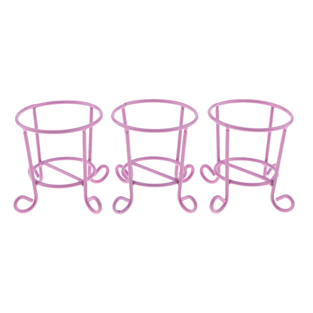 3pcs Lovely Cute Makeup Sponge Blender Powder Puff Holder Stand Rack Purple