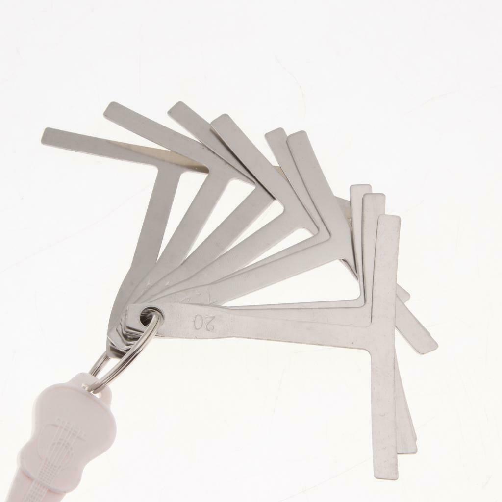 Set of 9 Guitar Fretboard Radius Gauge, Pin Puller for Guitar Measuring Tool