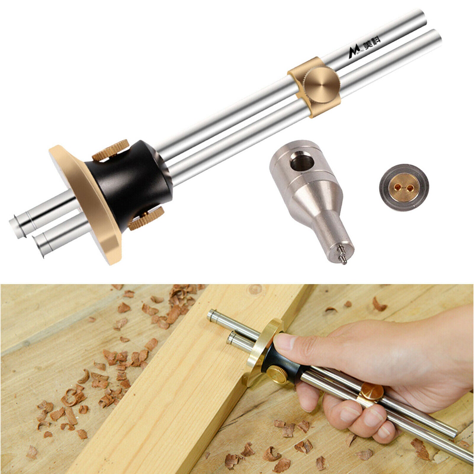 Woodworking Wheel Marking Gauge 2 Wheel Cutters for Carpenter Precision