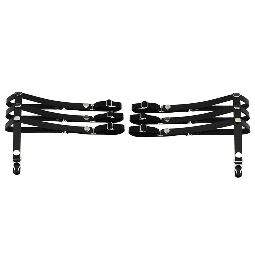 1 Pair Women Garter Belt Punk Rivets Leg  Thigh Harness with Metal Clips