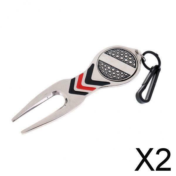 2X Portable Golf Ball Marker Pitch Mark Green Divot Repair Tool Golfer Tool