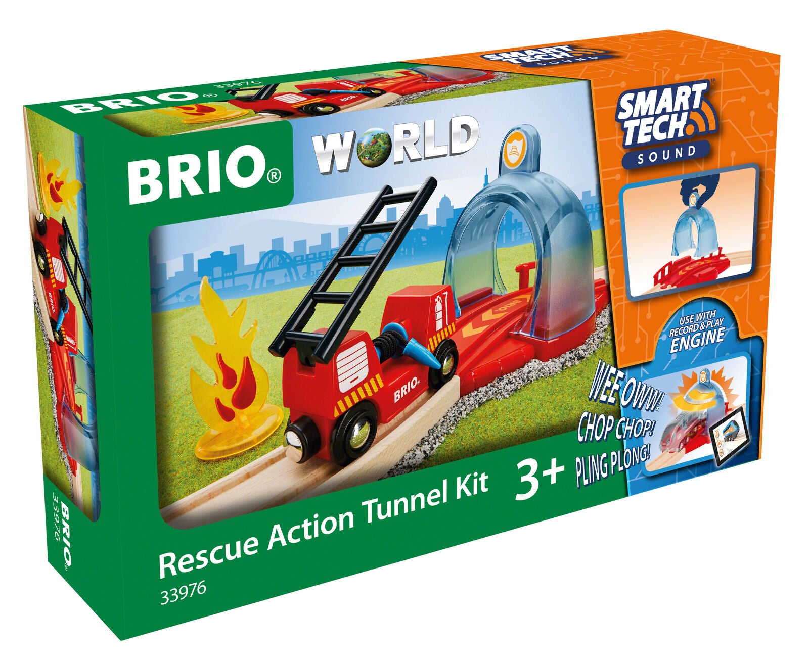 33976 BRIO Smart Tech Sound - Rescue Action Tunnel Kit Wooden Plastic Train Trac