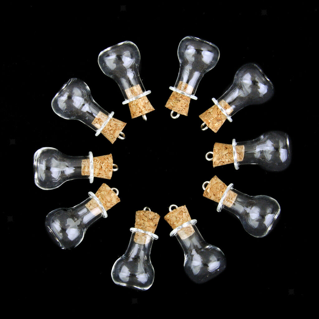 20pcs Small Glass Cork Bottle Wishing Bottle Craft Pendants Jewelry Wedding