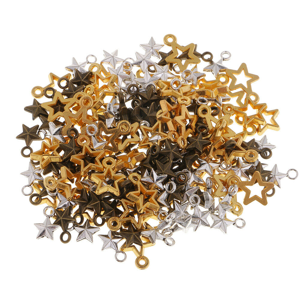 150Pcs Assorted Star Charms PendantS DIY Jewelry Finding Making Accessories