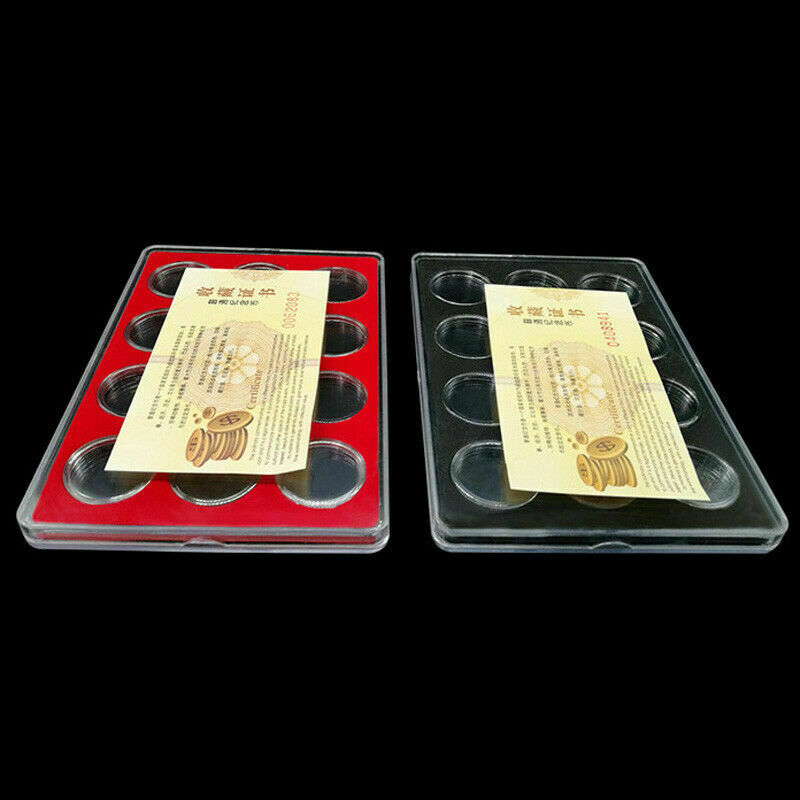 12 Holes Coin Collection Box Protective Display Case Storage Organizer Holder