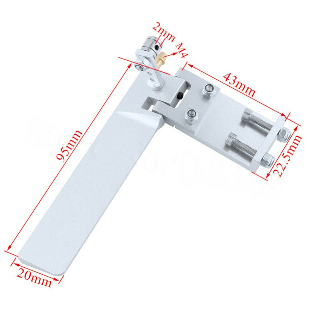 2pcs Aluminum Alloy 95mm RC Boat Rudder Water Pickup Absorbing Steering Blue