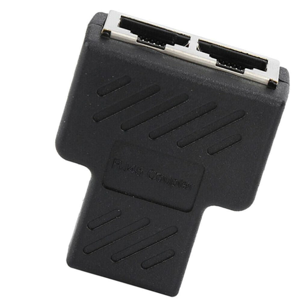 Splitter Adapter 1 to 2 Ways Female Port for CAT5/CAT 6 LAN Cable Black