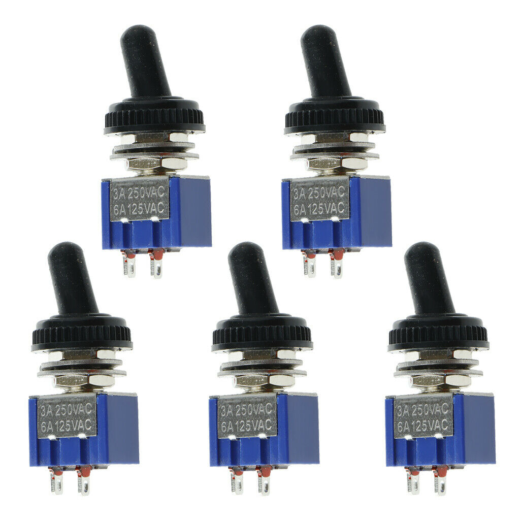 5 X  Small on / Off Rocker Switches + 2P Waterproof Cover
