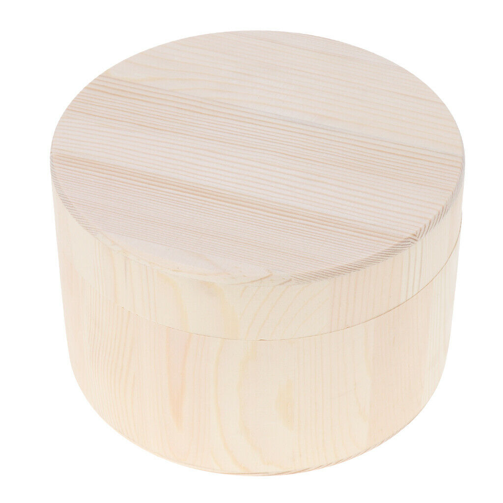 Wooden Storage Box Round Organizer Soap Gadgets Jewelry Case Container B
