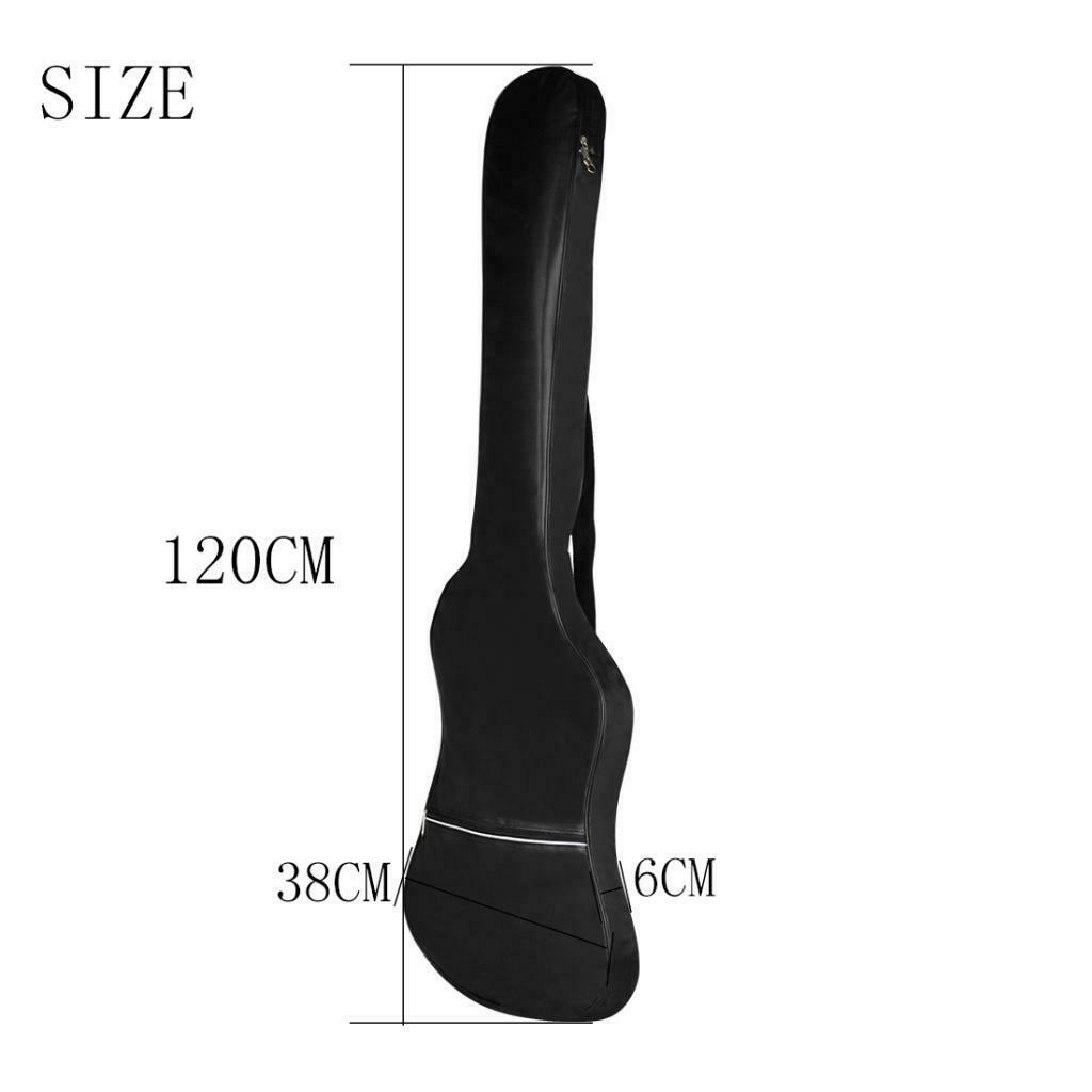 Shoulder Straps Padded Electric Bass Guitar Gig Bag Soft Case Backpack Black