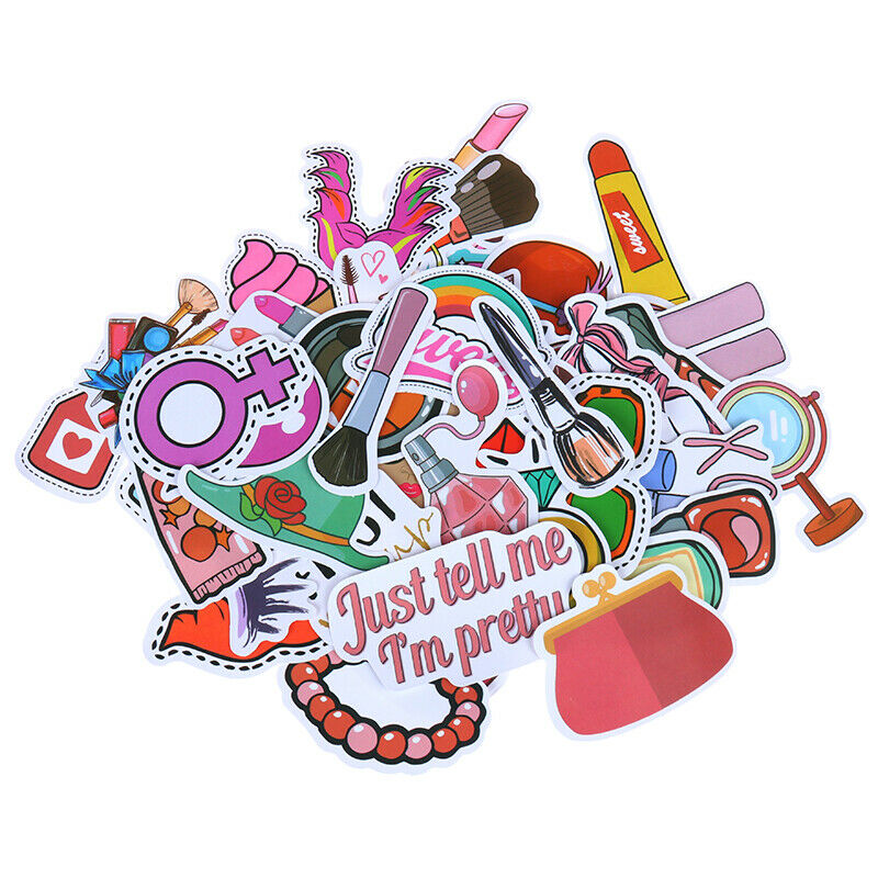 50Pcs Girls Beauty Cosmetics Skateboard Stickers Laptop Luggage Phone Dec XjSJC