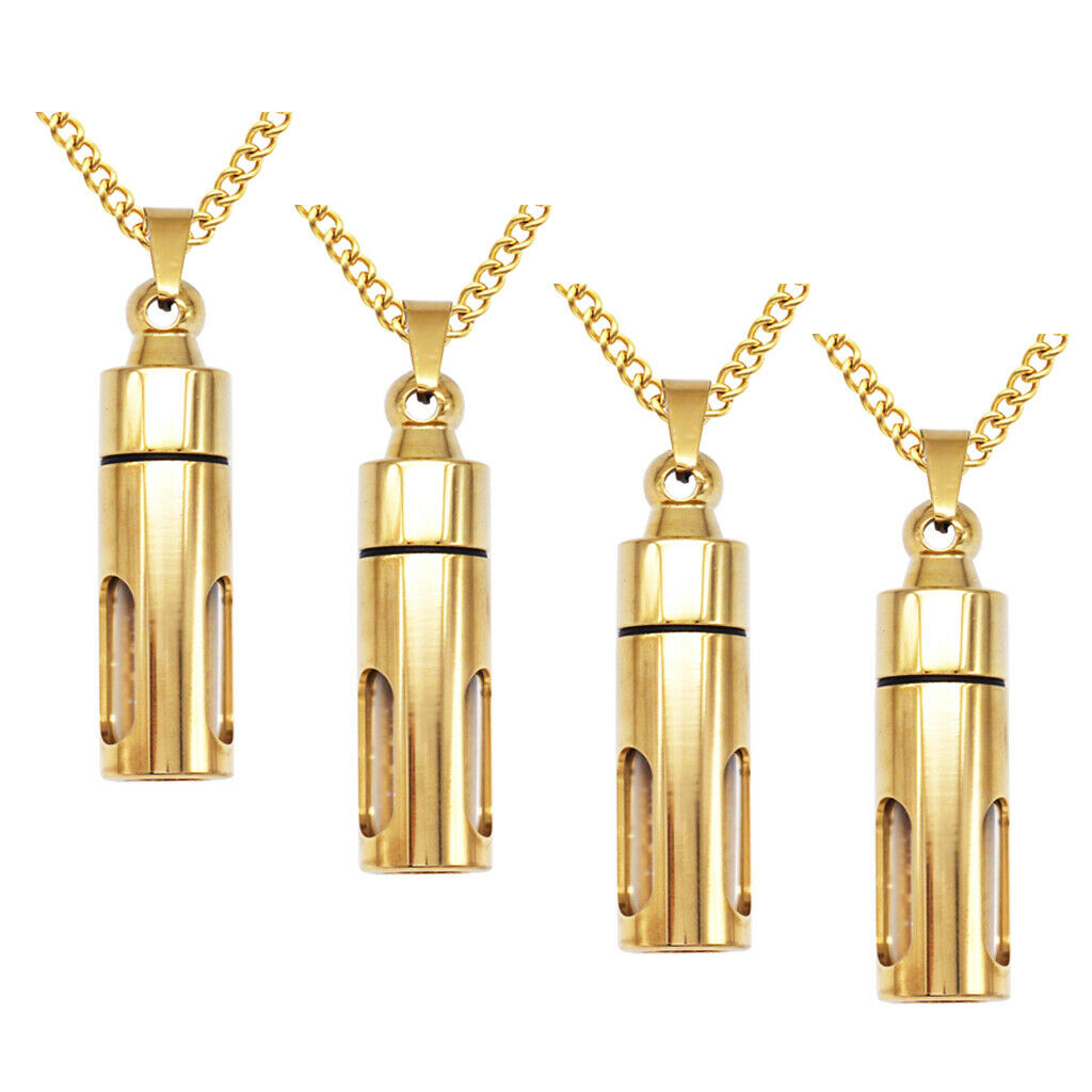 4Set Unisex Memorial Urn Locket Pendant Necklace Cremation Jewelry for Pet Ashes