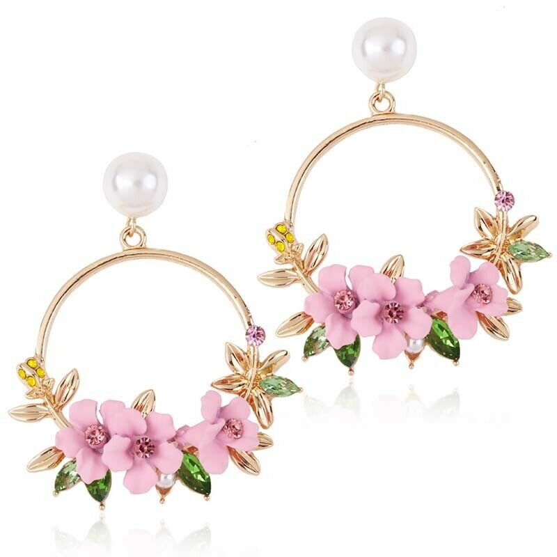 Charm Women Flower Drop Dangle Earrings Jewelry Ear Studs Wedding Jewelry.l8
