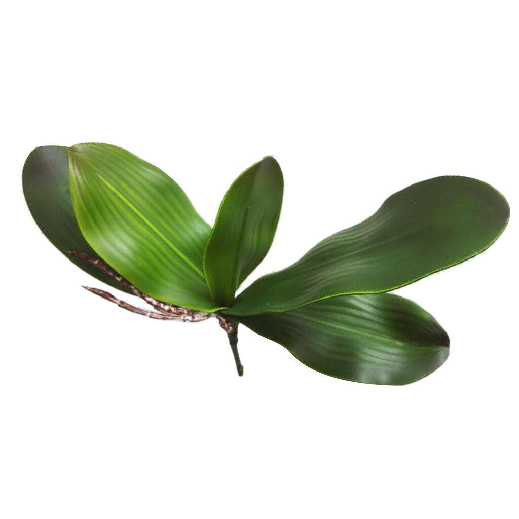 Artificial Leaf Stand Potted Green Orchid Leaves Artificial Flowers Decor c