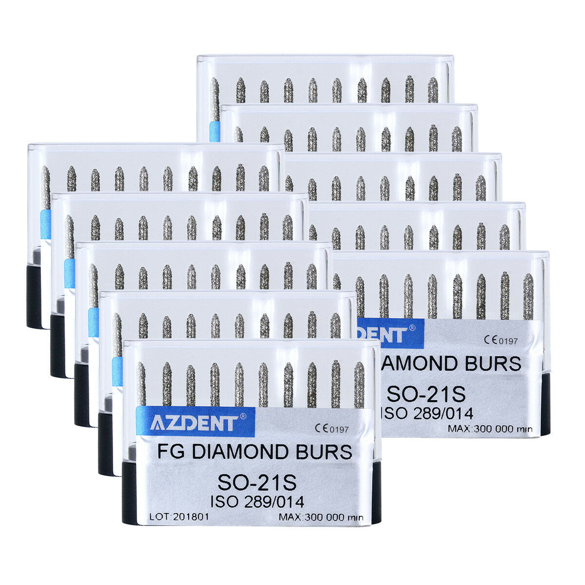 20 Packs Dental Diamond FG Burs SO-21S Super Coarse For High Speed Handpiece AZ