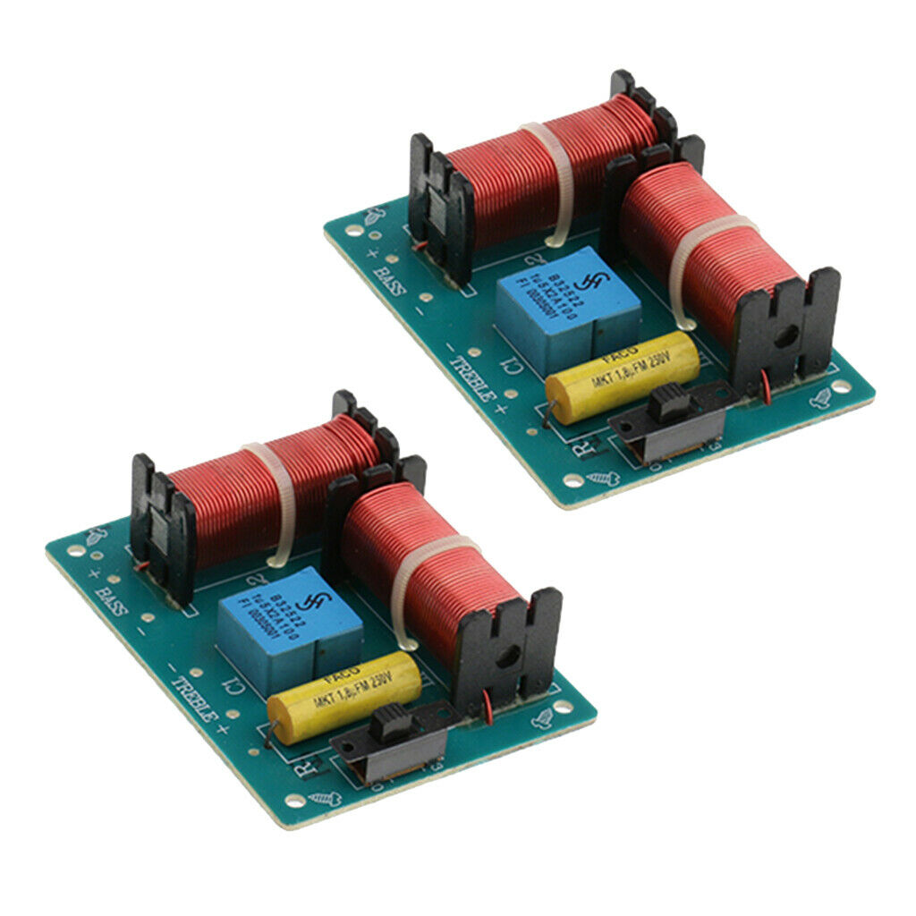 2 X 2-way Audio Speaker Frequency Divider Module Bass Control Module for