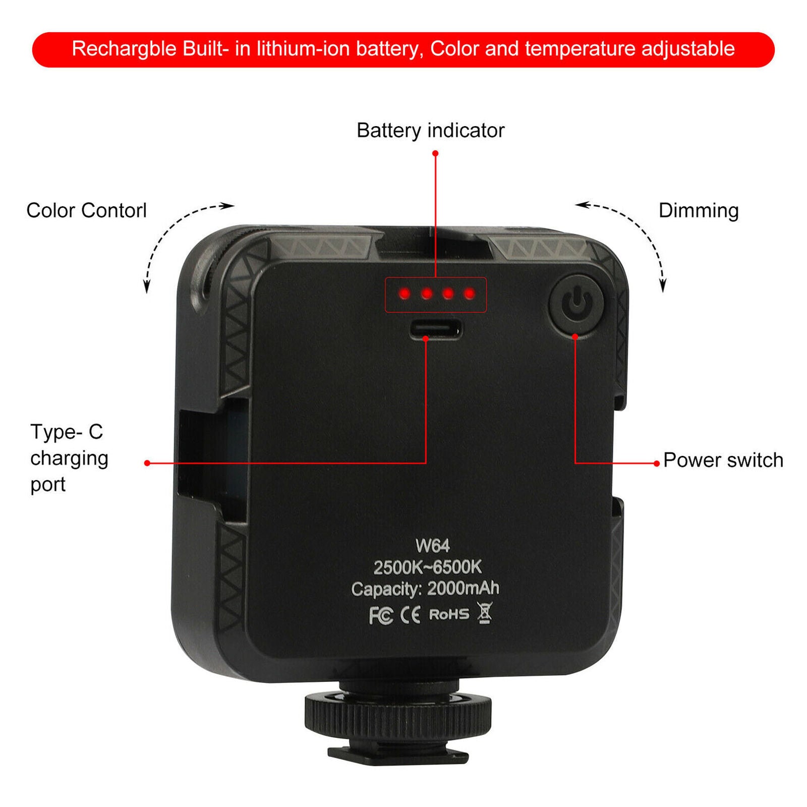 360° Video Conference Lighting Kit USB LED Light Adjustable for YouTube Camera