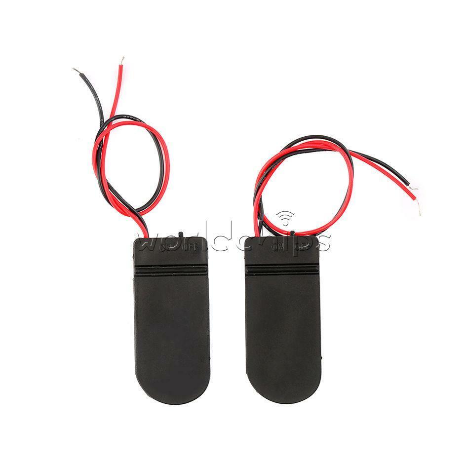 5PCS Battery Holder Case Box CR2032 Button Coin Cell 3V Wire Lead ON/OFF Switch