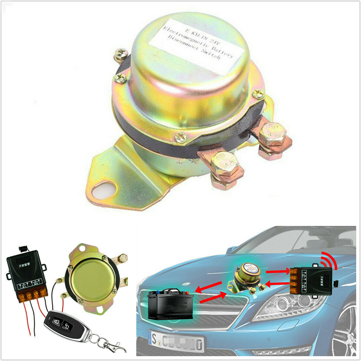 12V Electromagnetic Wireless Remote Control Battery Switch Master Kill System