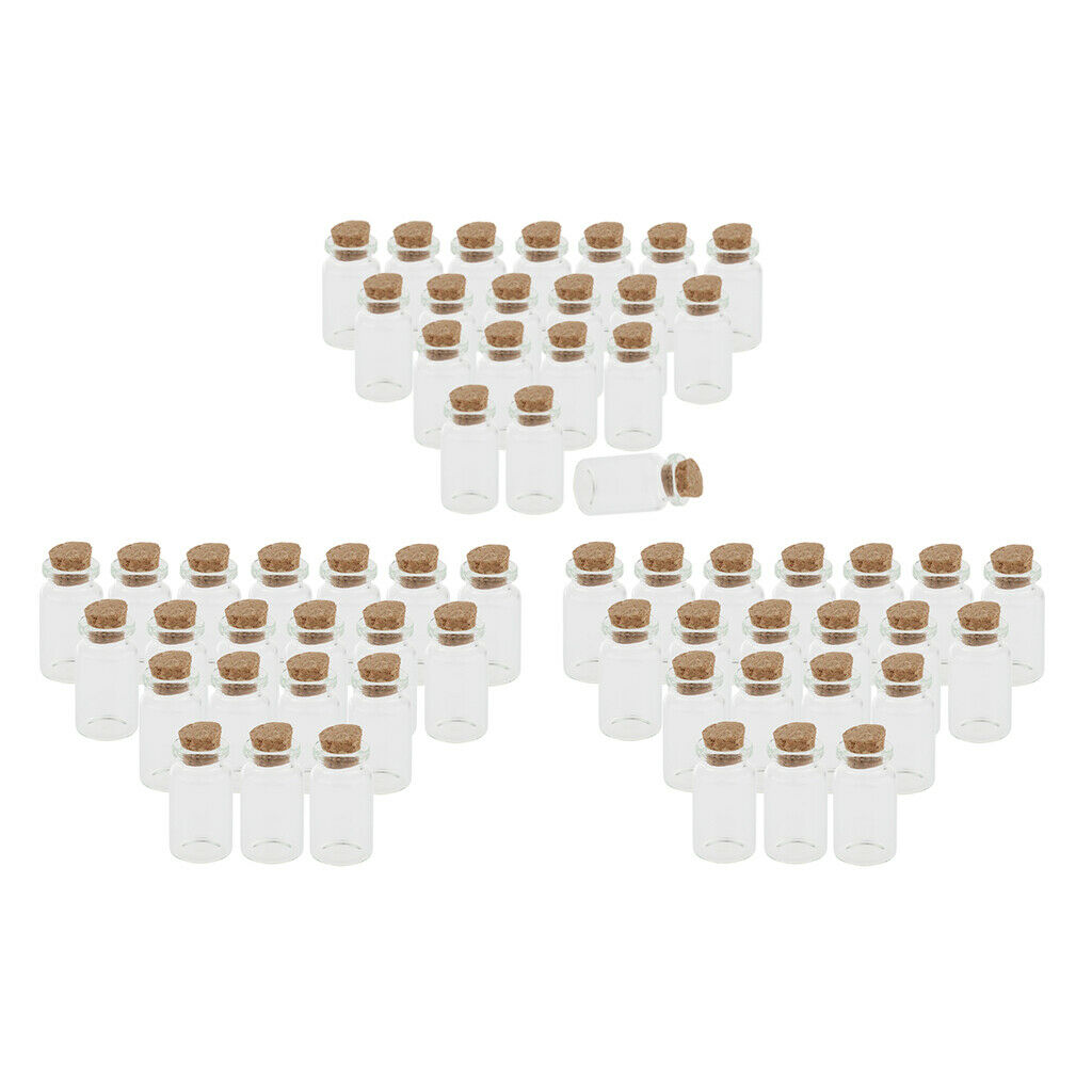 Pack of 60 Small Glass Bottles with Cork Stopper, Tiny Clear Vials, Jewelry