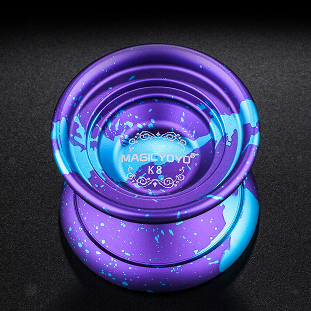 K8 Spin Ball Alloy Professional 8 Balls Bearing YoYo Blue+