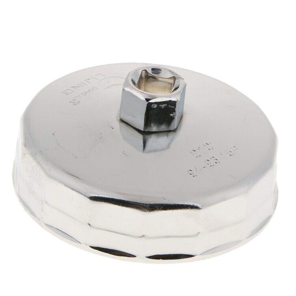 910 Sliver Oil Filter Remover Cap Oil Grid Wrench 14 Flutes For Car 100x46mm