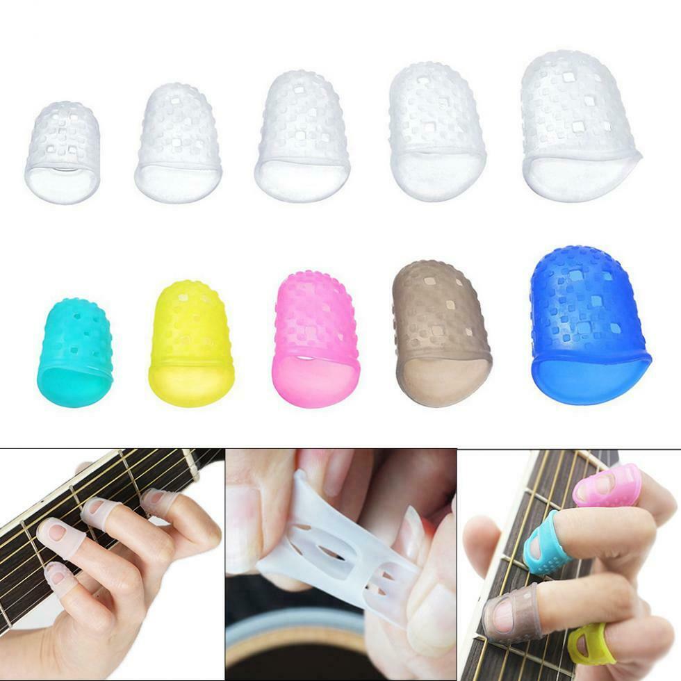 25xGuitar Accessories Kit Guitar Picks+Silicone Fingertip Cover Finger Protector