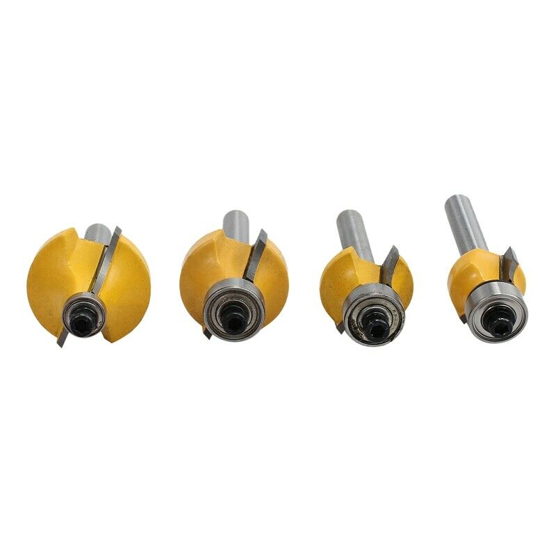 4x Round over Edging Router Bit Set 1/4 Inch Shank 1/2 Inch 3/8 Inch 1/4 Inch F6