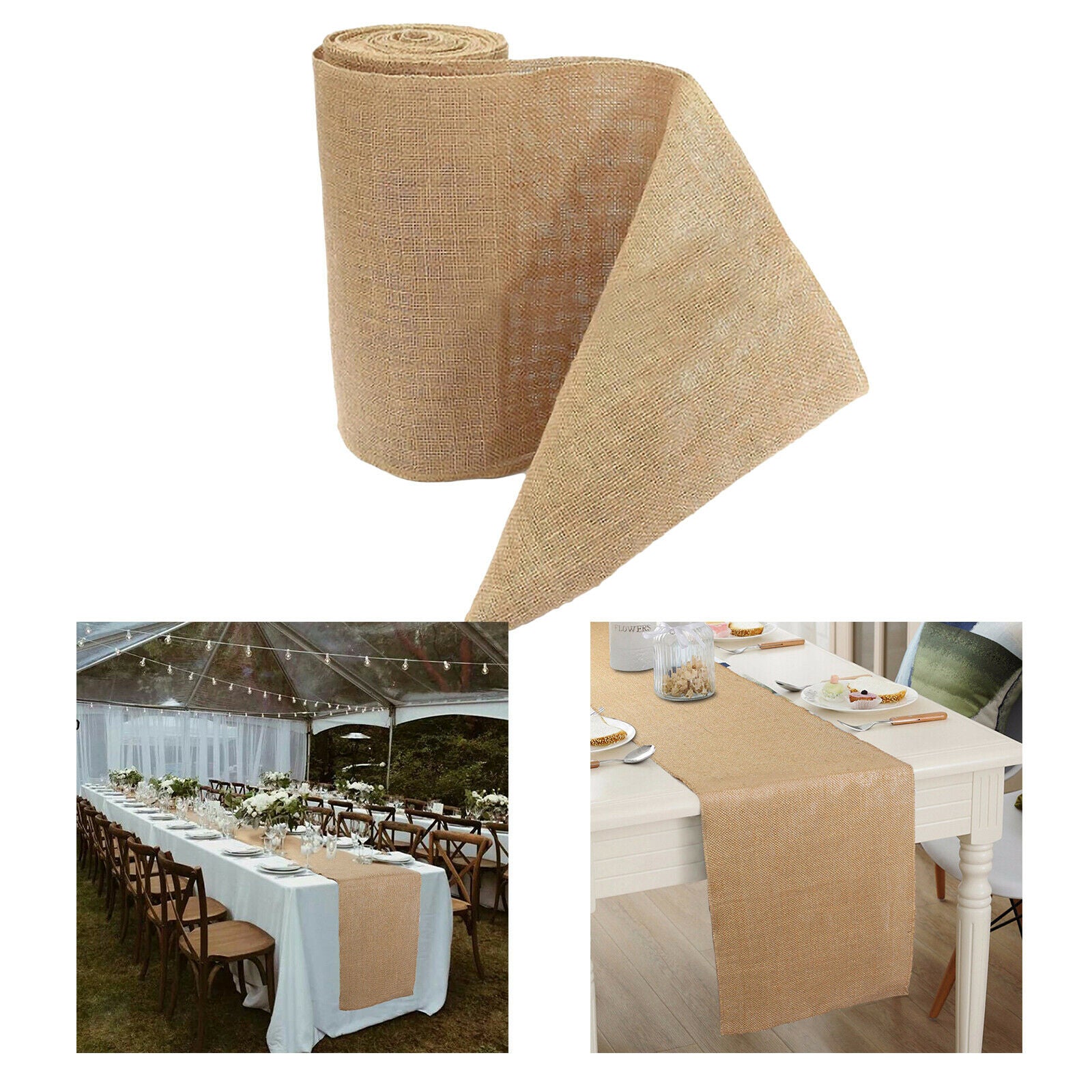 Rustic Natural Jute Ribbon Roll 10m 10yds Party Decorative Burlap Fabric