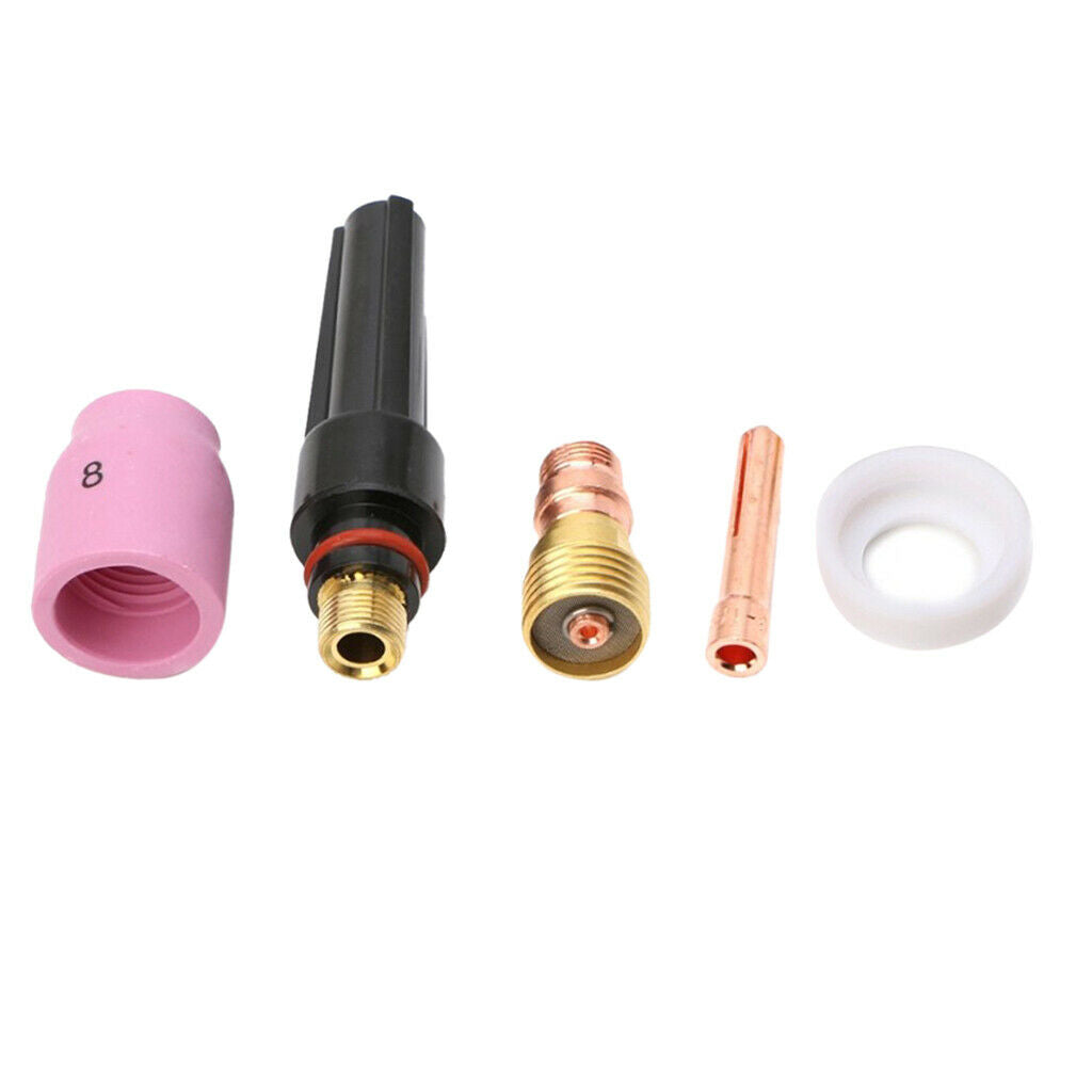 5x TIG Welding Torch Accessories Kit Collets Body Alumina Nozzle Back Cup Kit